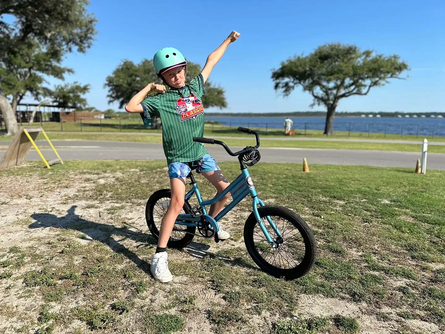 Kid on guided eBike tour